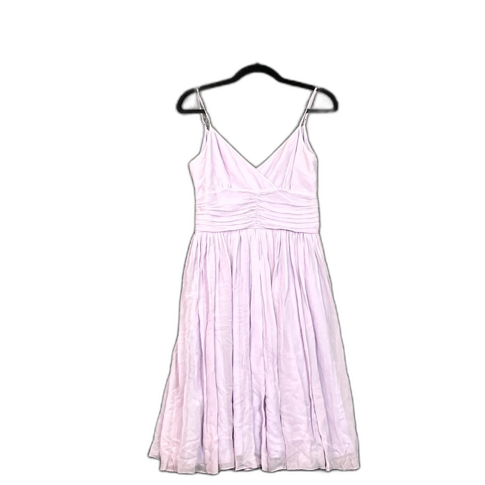 To The Max A Line Pleated Midi Cocktail Dress Womens 4 Surplice Neck Boho Chic